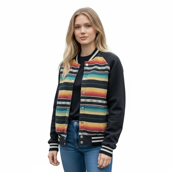 STS Ranchwear Jackets & Blazers - STS Ranchwear Serape Varsity Striped Multicolor Women's Jacket size XS Western